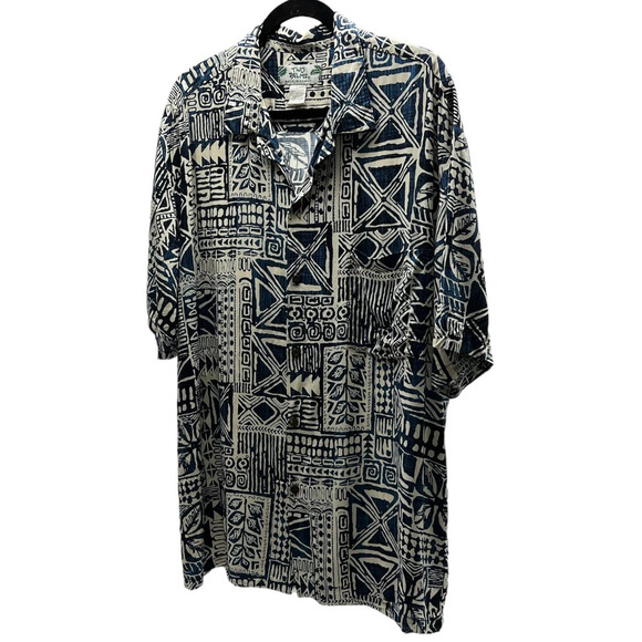 Men's Blue Patterned Shirt - Picture 1 of 6